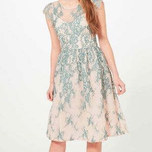 Miss Selfridge Teal lace dress